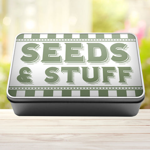 Buy sage-green Seeds And Stuff Tin Storage Rectangle Tin