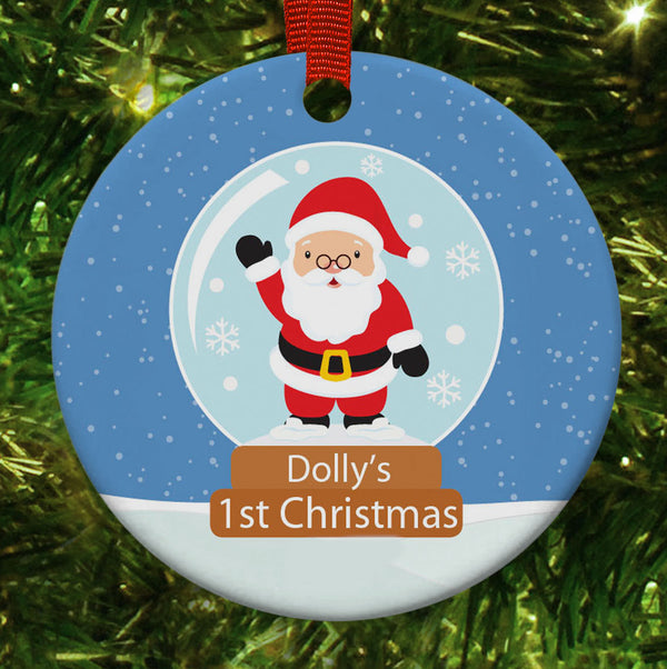 Personalised First Christmas Santa Christmas Decoration - 1