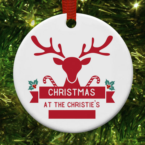 Personalised Christmas At The NAME Christmas Decoration - 1
