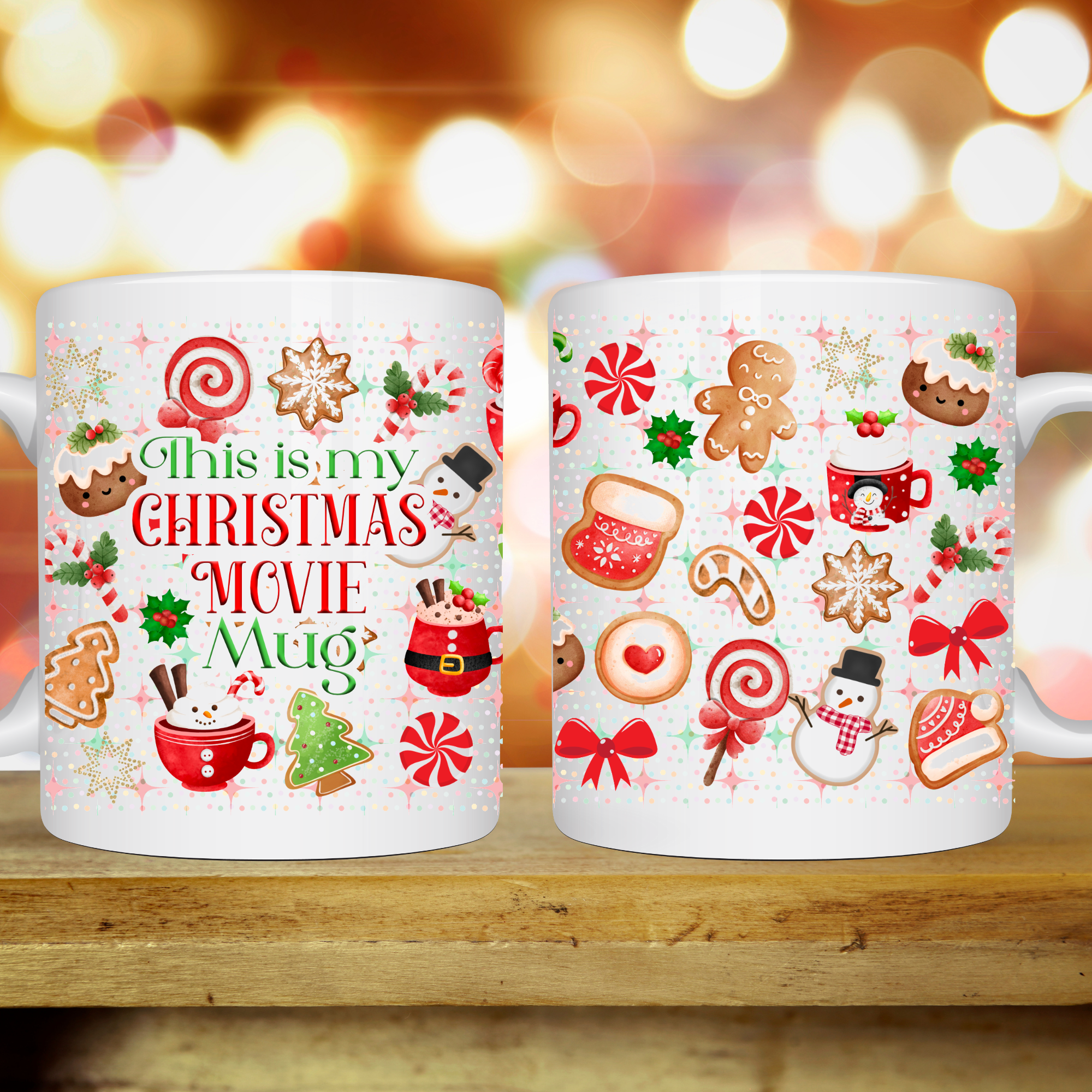 This Is My Christmas Movie Mug (Custom Name Optional) White Ceramic - Perham Prints
