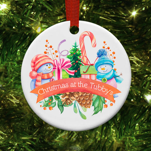 Personalised Christmas Disc Christmas At The NAMES Christmas Decoration - 1