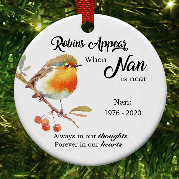 Personalised Robins Appear When NAME Is Near Christmas Decoration - 1