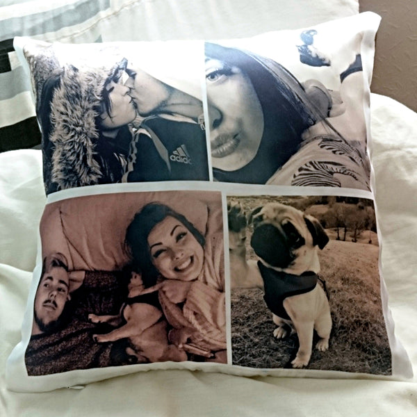 Personalised Four Photo Collage Cushion - 1