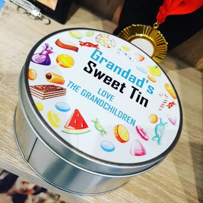 Metal Sweet Tin Personalised With Name Sweet Background