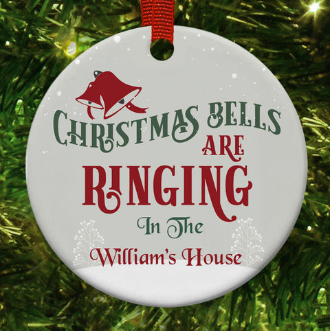 Personalised Christmas Bells Are Ringing In The FAMILY NAME Household Christmas Decoration