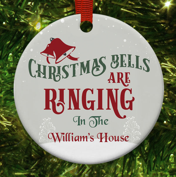 Personalised Christmas Bells Are Ringing In The FAMILY NAME Household Christmas Decoration - 1