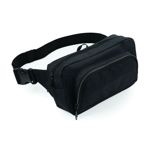 Personalised Black Colour Two Pockets Waist Bag Belt Bag