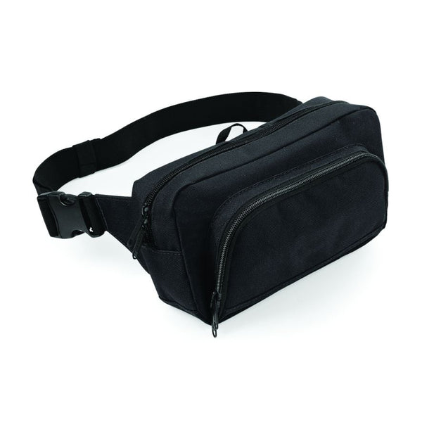 Personalised Black Colour Two Pockets Waist Bag Belt Bag - 1