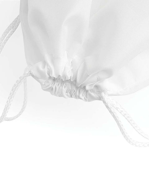 Fully Personalised White Polyester Drawstring Gym Bag - 0