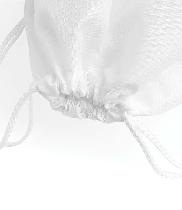 Fully Personalised White Polyester Drawstring Gym Bag - 2
