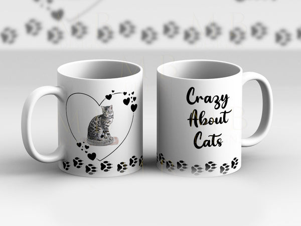 Personalised Bengal Cat Crazy About Cats Cup Mug - 1