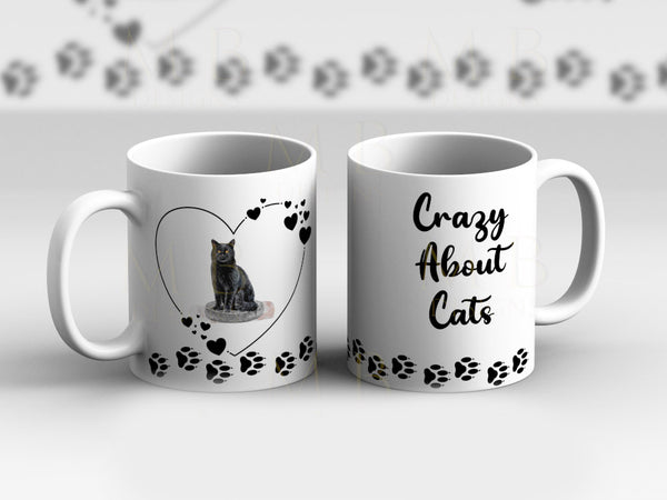 Black Cat Crazy About Cats Cup Mug - 1