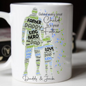 Fathers Day Word Art Abstract Art Splash Of Colour Cup Mug - 1