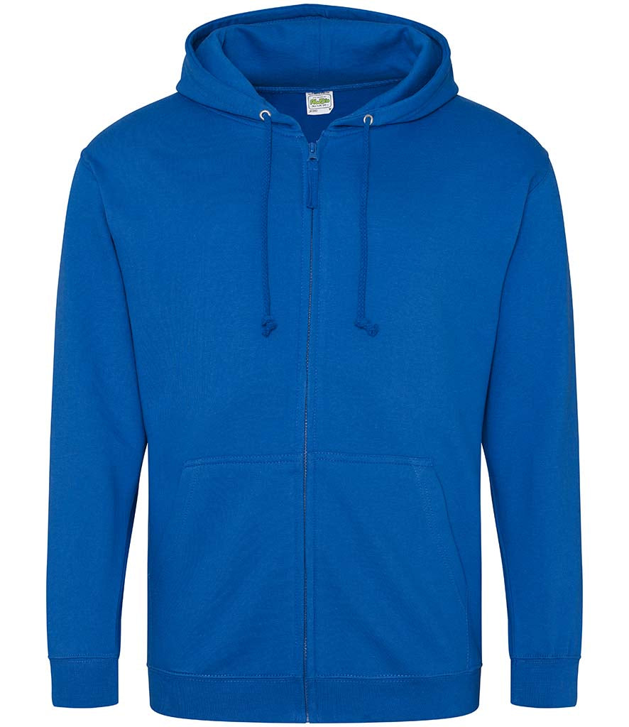 Fully Personalised Royal Blue UNISEX Zip AWDis Hoodie - Create Your Design - Perham Prints