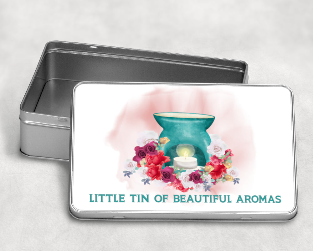 Little Tin Of Beautiful Aromas Wax Melt Collection Storage Metal Rectangle Tin