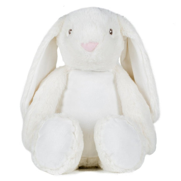 Personalised White Bunny Rabbit Animal Floppy Ears Teddy Cuddle Toy - 1
