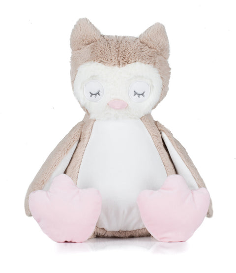 Personalised Light Brown Owl Animal Teddy Cuddle Toy - 0