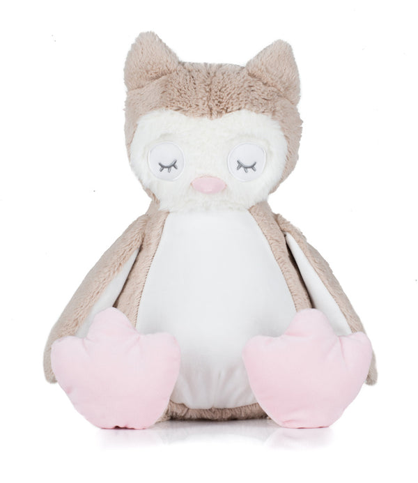 Personalised Light Brown Owl Animal Teddy Cuddle Toy - 2
