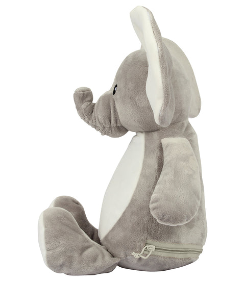 Personalised Light Grey Elephant Animal Teddy Cuddle Toy - 0