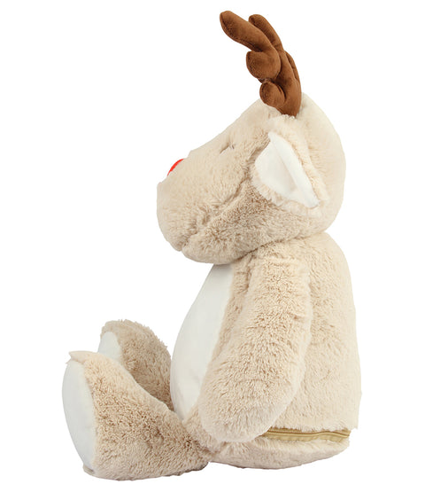 Personalised Light Brown Reindeer Animal Christmas Teddy Cuddle Toy - 0