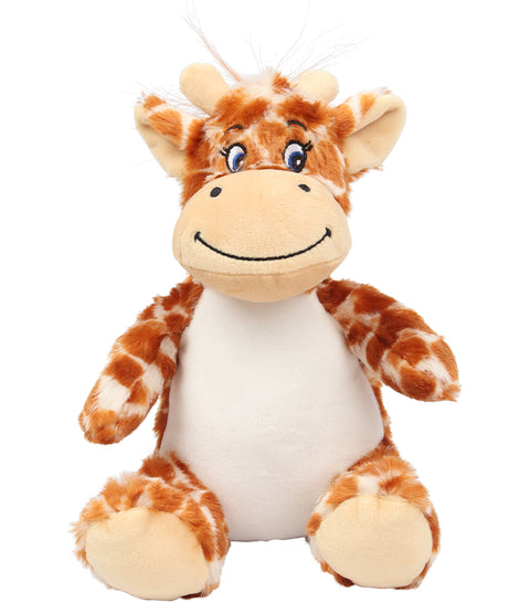 Personalised Brown Giraffe Animal Teddy Cuddle Toy - 0
