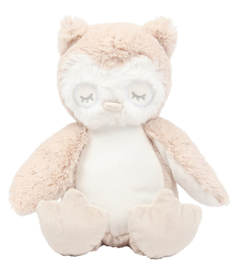 Personalised Light Brown Owl Animal Teddy Cuddle Toy