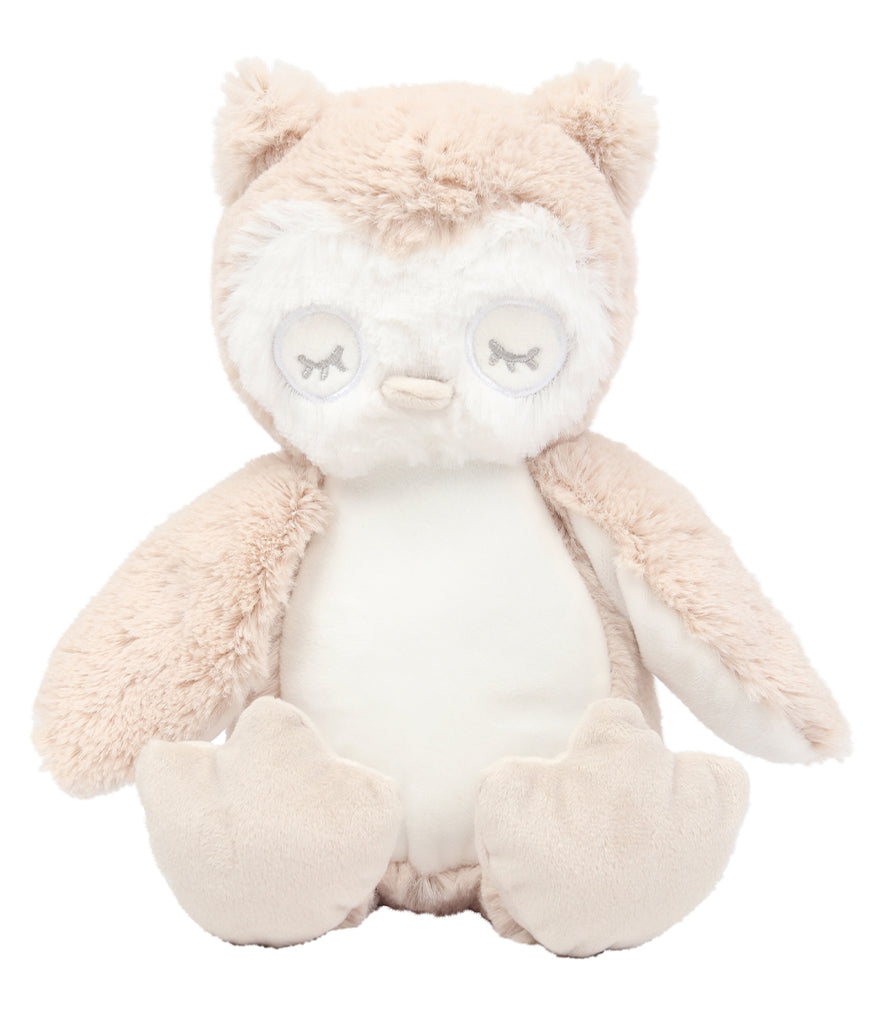 Personalised Light Brown Owl Animal Teddy Cuddle Toy