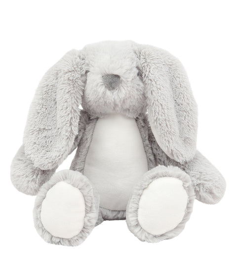 Personalised Grey Bunny Rabbit Animal Teddy Floppy Ears Cuddle Toy