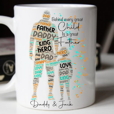 Fathers Day Word Art Abstract Art Splash Of Colour Cup Mug - 0