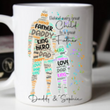Fathers Day Word Art Abstract Art Splash Of Colour Cup Mug - 3