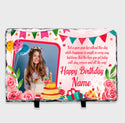 Personalised Birthday Message Pink Design Photo Slate - 1