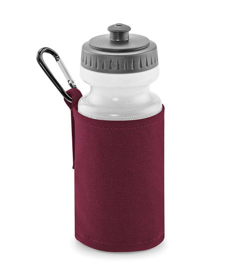 Personalised Burgundy Water Bottle and Holder