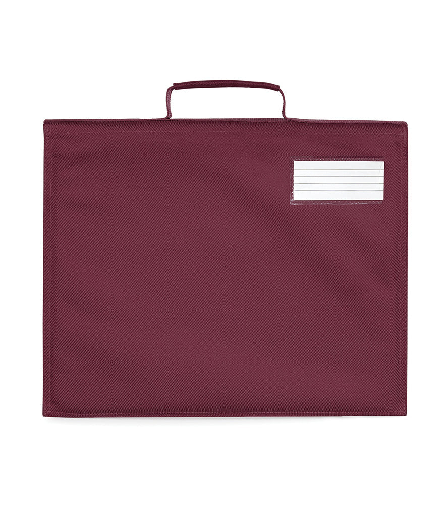 Fully Personalised Dark Red /Burgundy Classic School Book Bag Quadra - Perham Prints