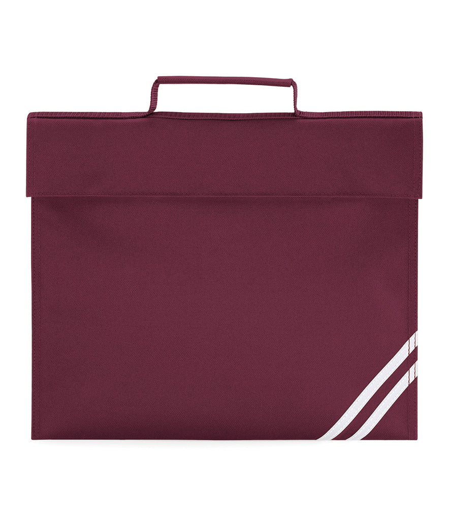 Fully Personalised Dark Red /Burgundy Classic School Book Bag Quadra - Perham Prints