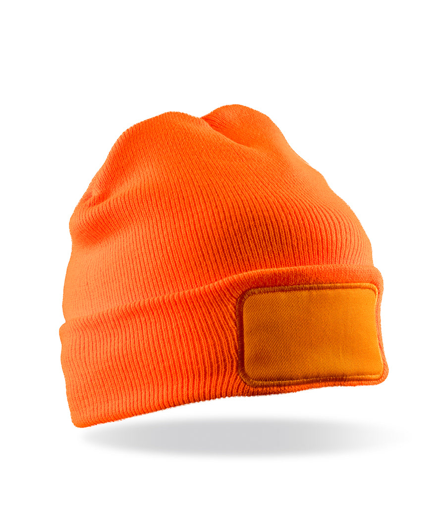 Fully Personalised Fluorescent Orange beanie Hat