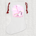 Personalised Linen Cream Christmas Stocking Name Unicorn Alphabet - 1