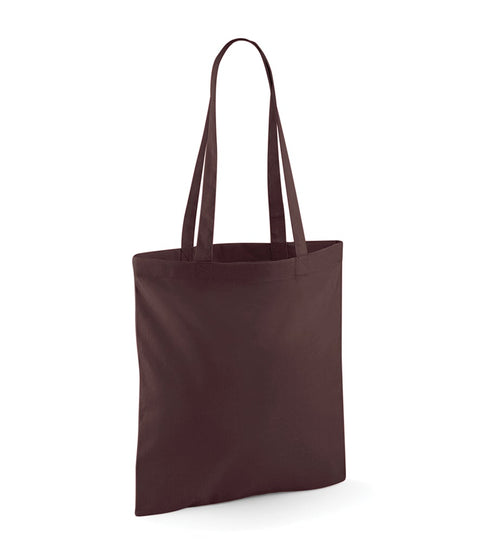 Personalised Dark Brown Long Handled Tote Bag