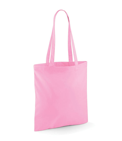 Personalised Light Pink Long Handled Tote Bag