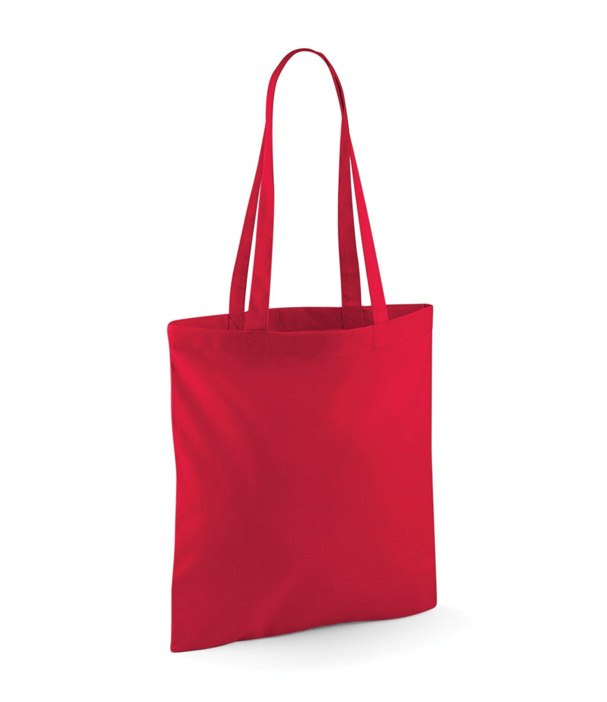 Fully Personalised Red Long Handled Tote Bag