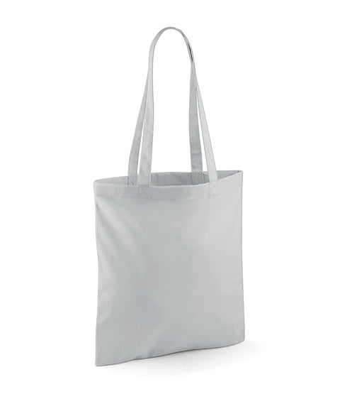 Personalised Light Grey Long Handled Tote Bag