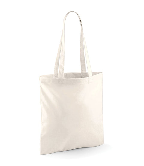 Personalised Natural (Cream)  Long Handled Tote Bag