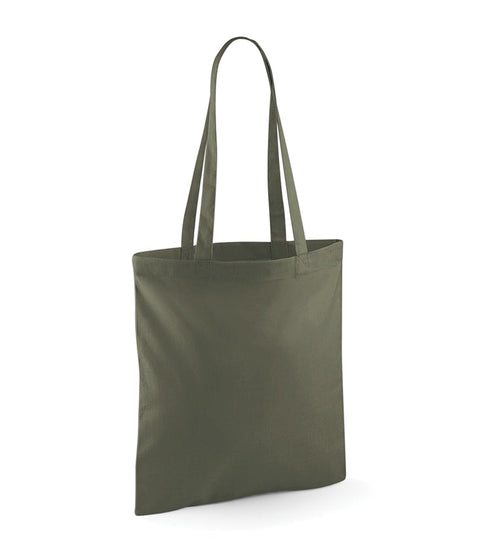 Personalised Military Green Long Handled Tote Bag