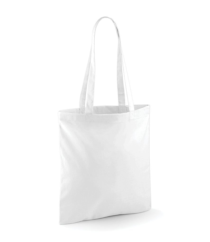 Fully Personalised White Long Handled Tote Bag