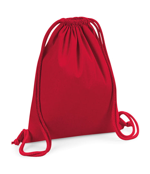 Fully Personalised Red Cotton Drawstring Gym Bag