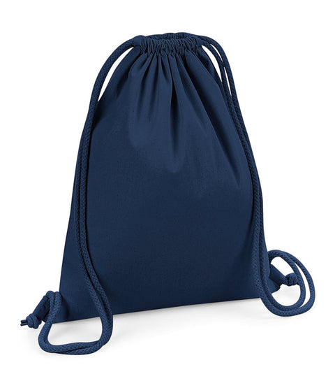 Fully Personalised Navy Cotton Drawstring Gym Bag