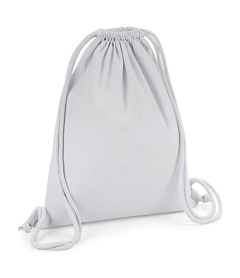 Fully Personalised Light Grey Cotton Drawstring Gym Bag