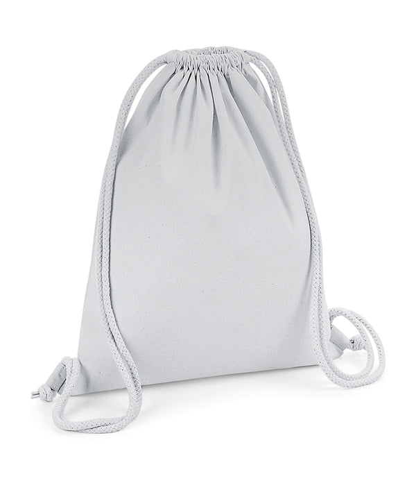 Fully Personalised Light Grey Cotton Drawstring Gym Bag - 1