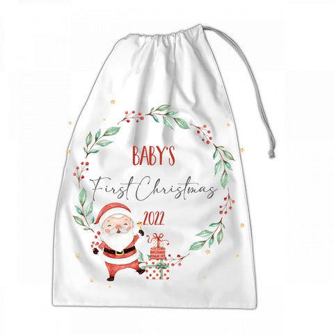 Personalised Santa Sack XLarge 50x70cm Baby's First Christmas