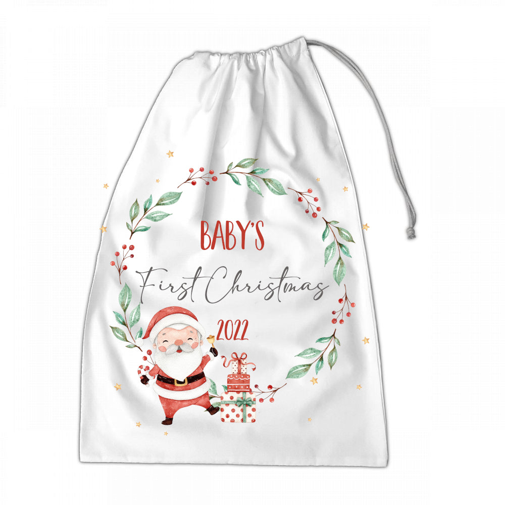 Personalised Santa Sack XLarge 50x70cm Baby's First Christmas