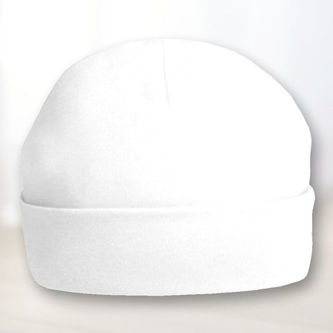 Personalised White Baby Beanie Hat
